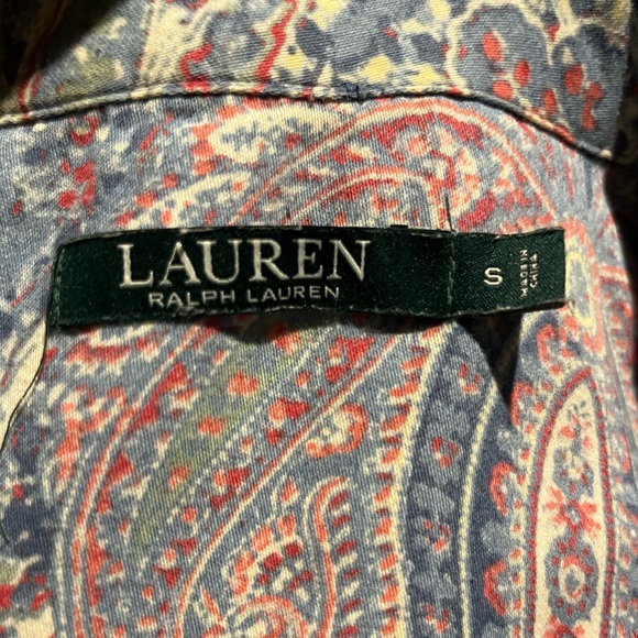 Ralph Lauren Button Down Paisley Sleep Shirt with Embroidered Logo on Po… - Picture 14 of 15
